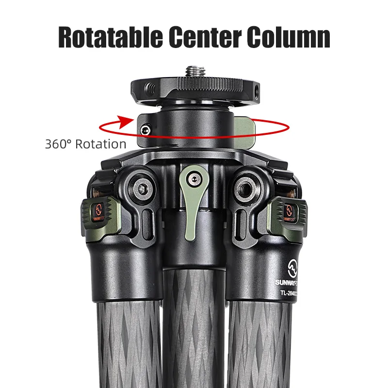 SUNWAYFOTO TL2840CC Carbon Fiber Tripod with Lever Locks for DSLR Cameras, 4-Sections, Load 35lb(16kg)