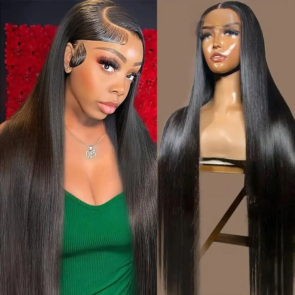 13x6 13x4 Transparent Straight Lace Front Wigs Human Hair Pre Plucked 200 Density Wigs for Women with Baby Hair Human Hair Wig