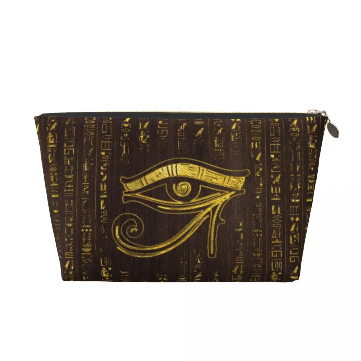 Custom Golden Egyptian Eye Of Horus And Hieroglyphics Makeup Bag Women Travel Cosmetic Organizer Storage Toiletry Bags