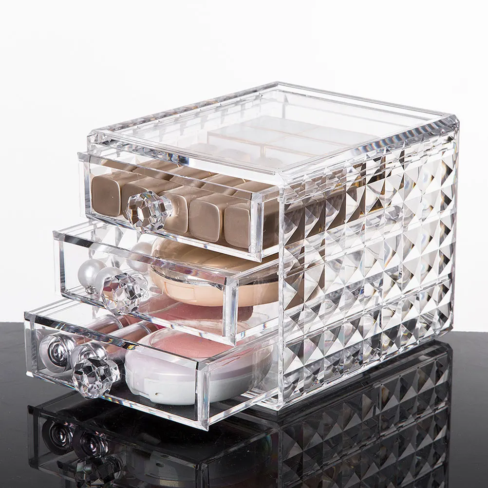 

Acrylic ganizer Large Capacity Storage Boxes Smooth Sturdy Multiple Compartments For Makeup Brush Lipstick Suitable