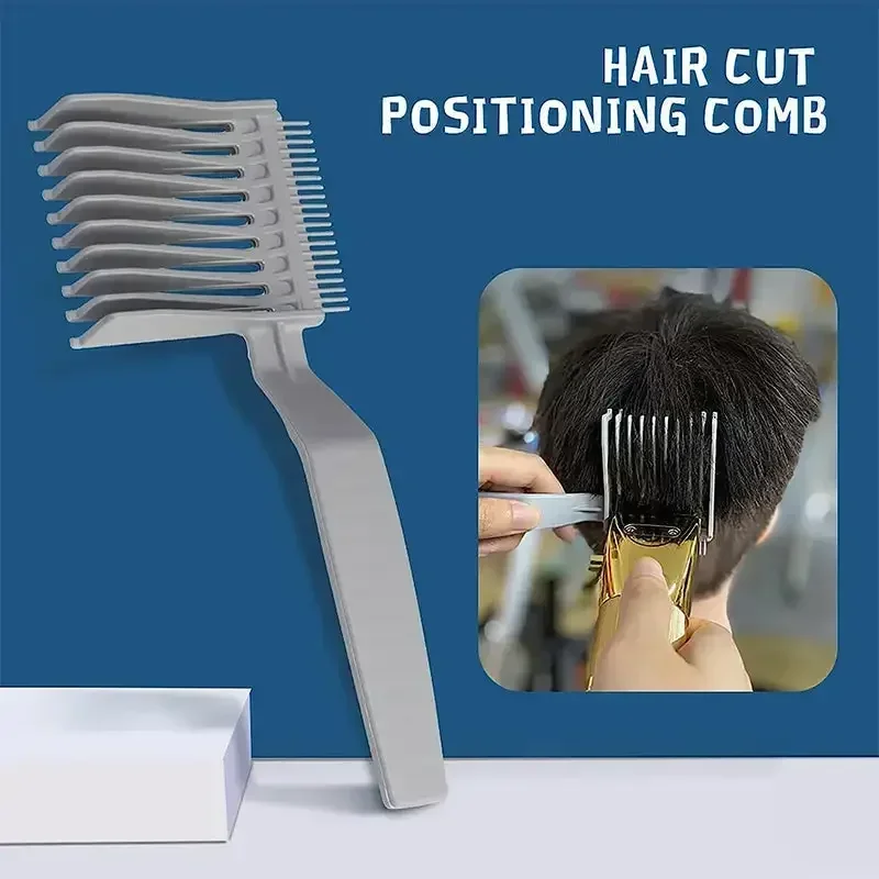 Peine de peinado degradado para hombre, herramienta de corte de pelo, peine profesional, herramientas de estilismo, peine guía superior plano, cortadora de pelo