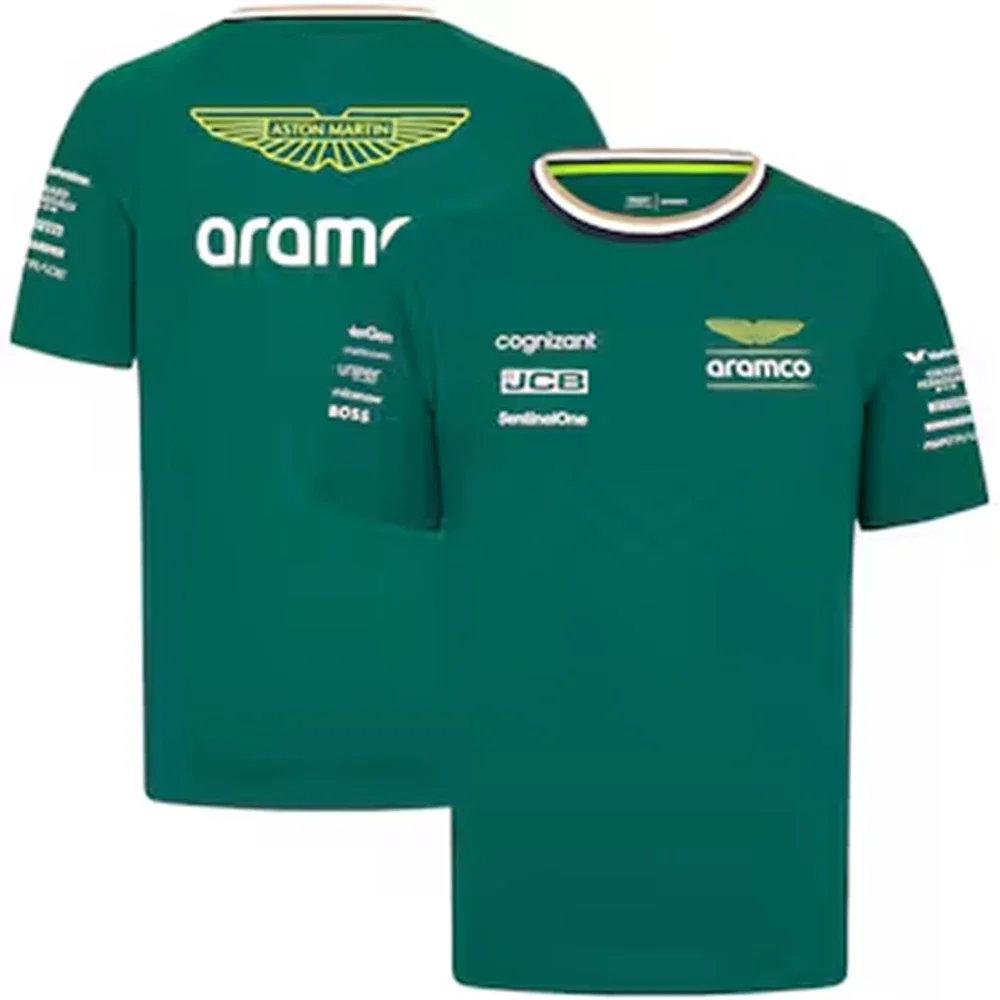 Formula1 Team Racing 2024 New Green Summer Men's Breathable T-Shirt Outdoor Sports Team Casual Short Sleeves T Shirt For Men