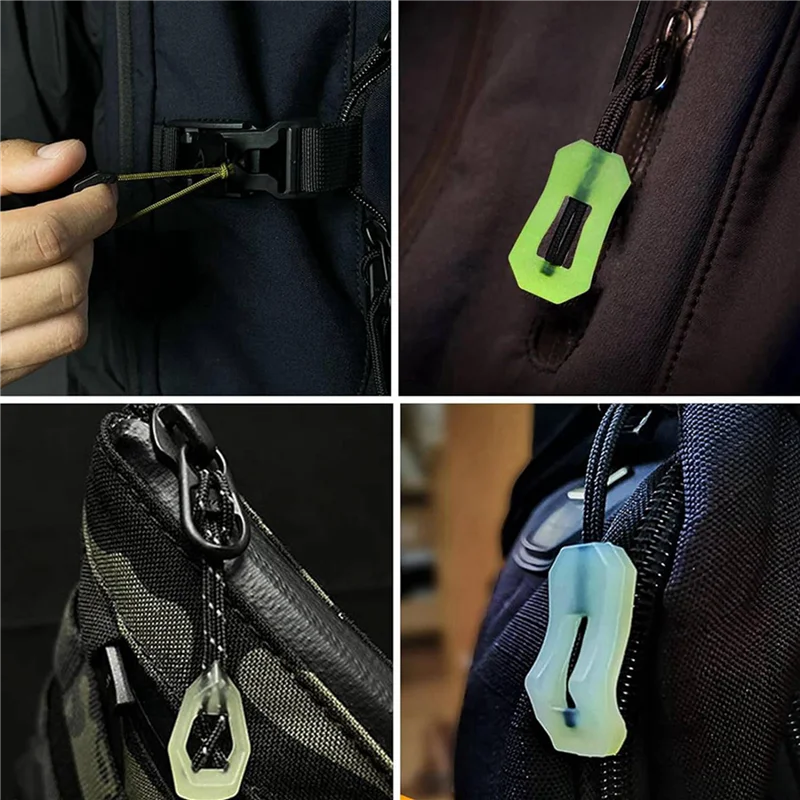 A07I 40 Pcs Self Luminous Zipper Pulls, Zipper Puller Head Glow In The Dark Anti Lost For Outdoor Mountaineering Camping image 5