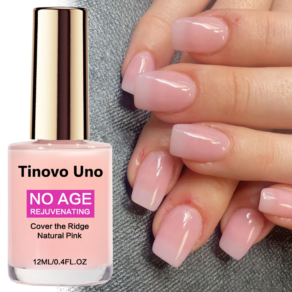 Tinovo uno natural rosa fortalecedor de unhas ar seco laca crescimento queratina vitamina e infundido manicure tratamento da arte do prego