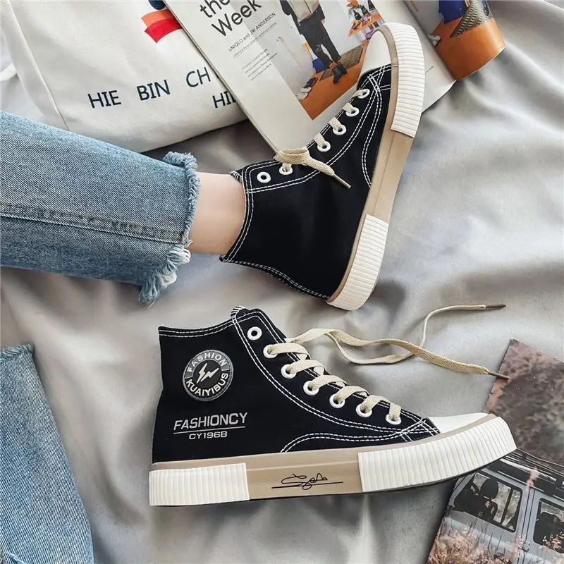 

Новое поступление 2025, мужские высокие парусиновые туфли для скейтбординга, летние дышащие универсальные повседневные тканевые туфли на шнуровке для подростков, удобные