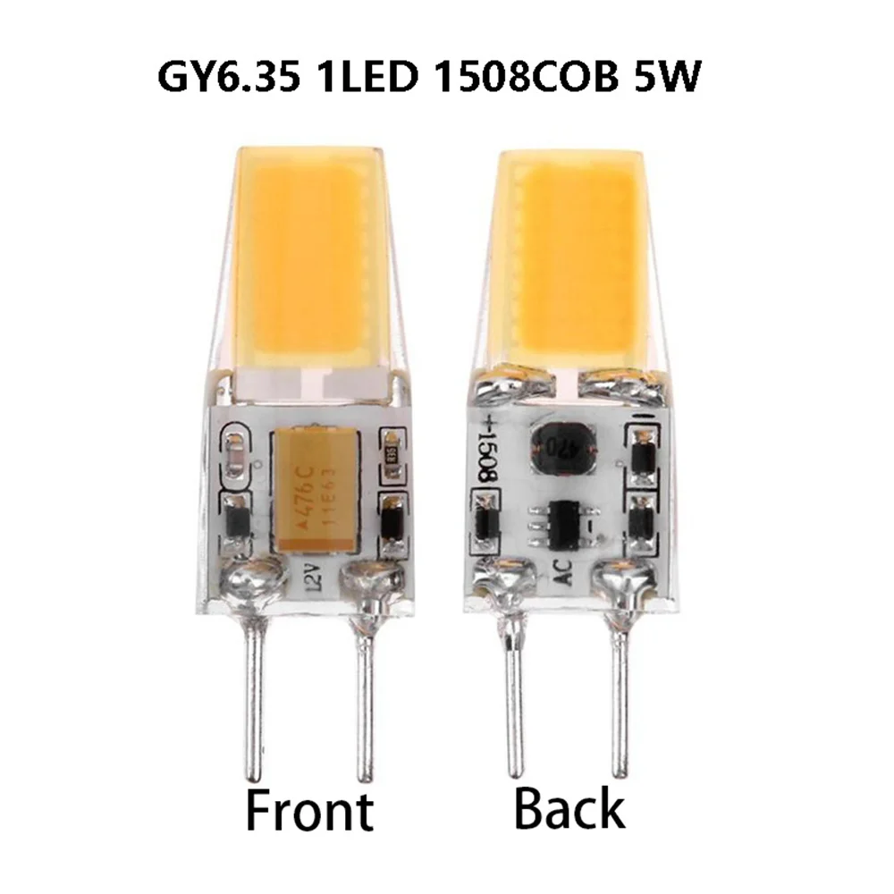 

GY6.35 LED Silicone Lamp Crystal Lamp Beads 5W AC/DC12VCOB Chandelier Plug-in LED Light Source 1508 COB SMD Replace Halogen