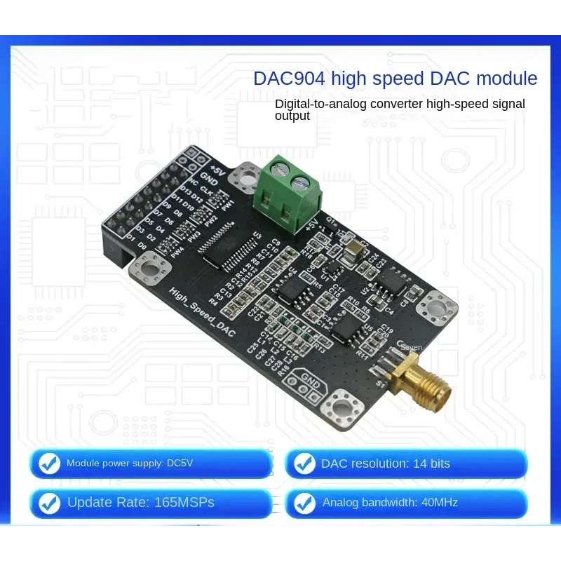 DAC module high speed 14 bit 165M sampling waveform generation digital to analog converter