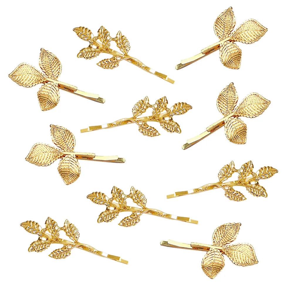 

10Pcs Metallic Gold Hair Clips Pearl Decorated Bang Holders Perfect Grip Stylish Detail for Women Girls Travel Office Party