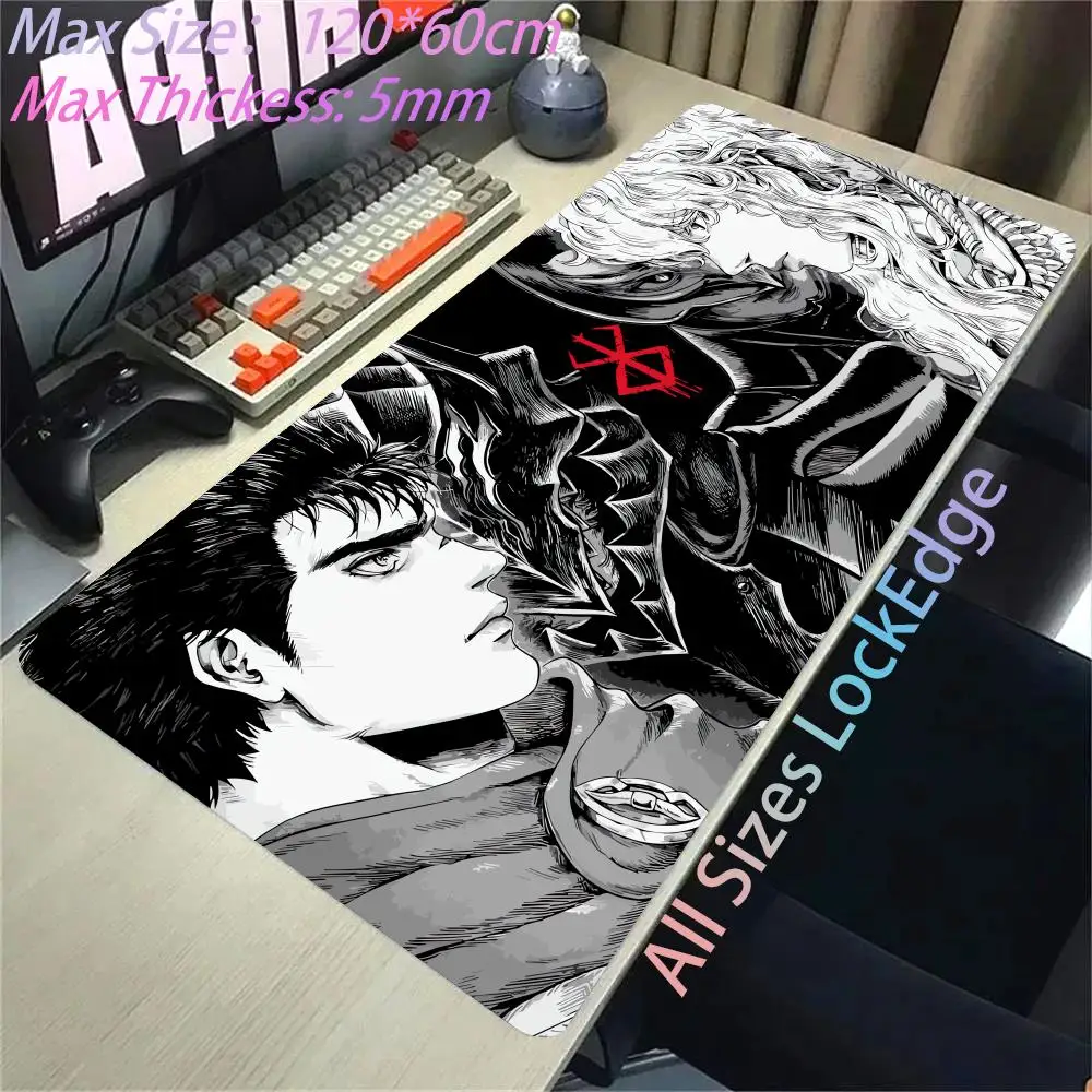 Guts sword in berserk Mouse Mat Berserk Guts Gamer Gaming Mouse Pad Computer Accessories Big Keyboard Laptop Padmouse Speed Desk