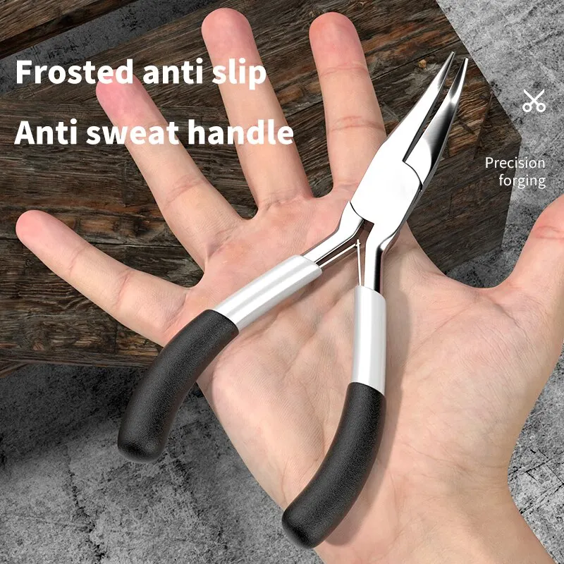 Diy Jewelry Accessories Making Tools Grey Black Coated Plastic Handle Pliers 1pc/bag