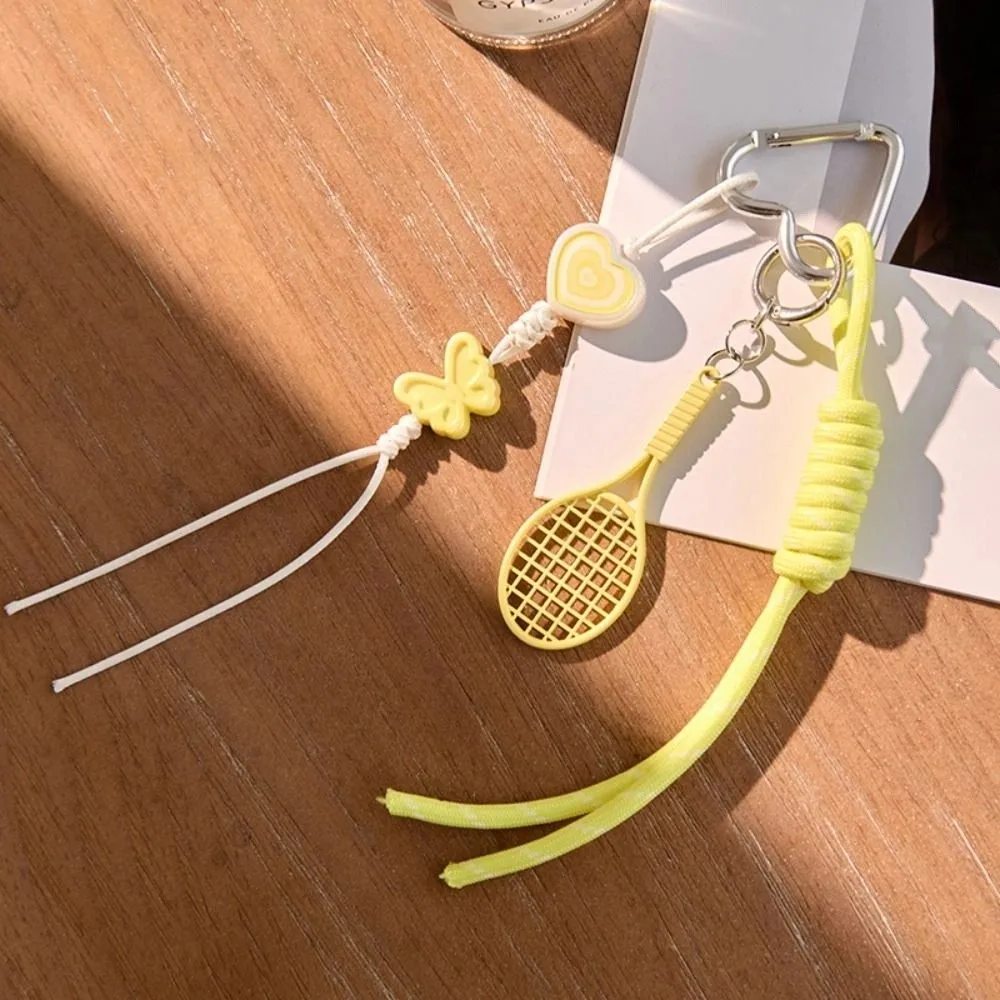 Girl Heart Braided Rope Keychain Hand-Woven Handmade Heart-shaped Bag Pendant Ornament Y2k Star Bowknot Key Chain