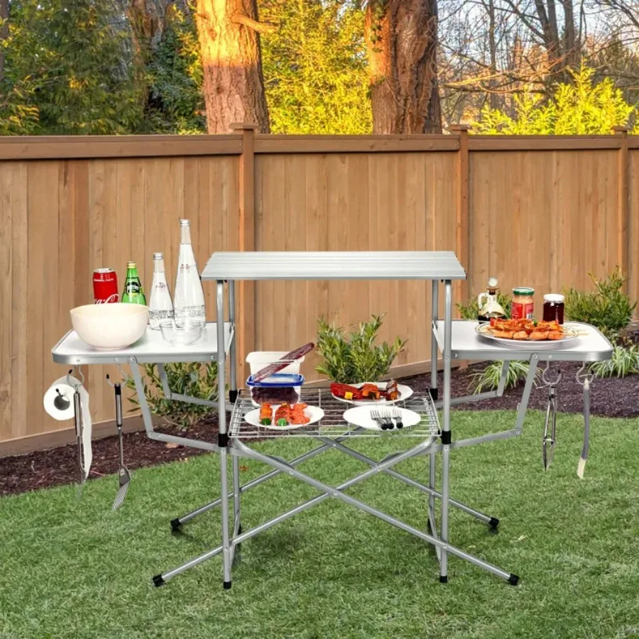 

Foldable Outdoor BBQ Table Grilling Stand