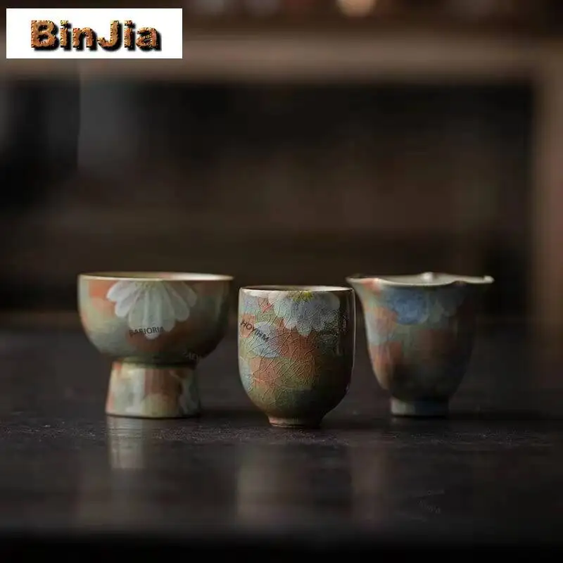 Hand-painted Chrysanthemum Tea Cup Japanese Handmade Master Cup Teacup Antique Cute Cup Teaset Equipment Craft Gifts 50/60ml