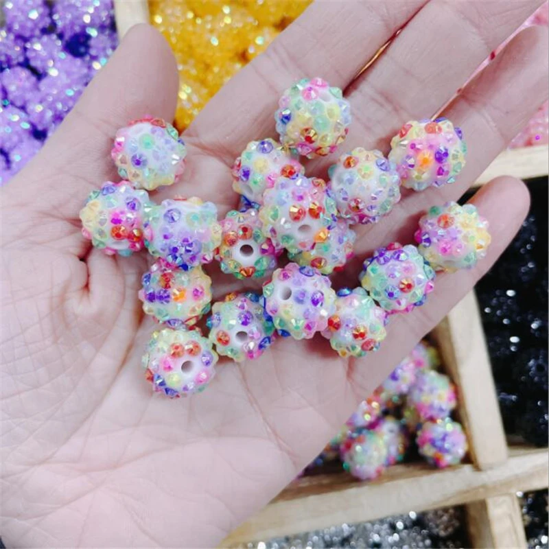 

10pcs/lot new creative 14mm crystal resin beads spacer bead loose beads for diy fashion bracelet necklace jewelry accessories