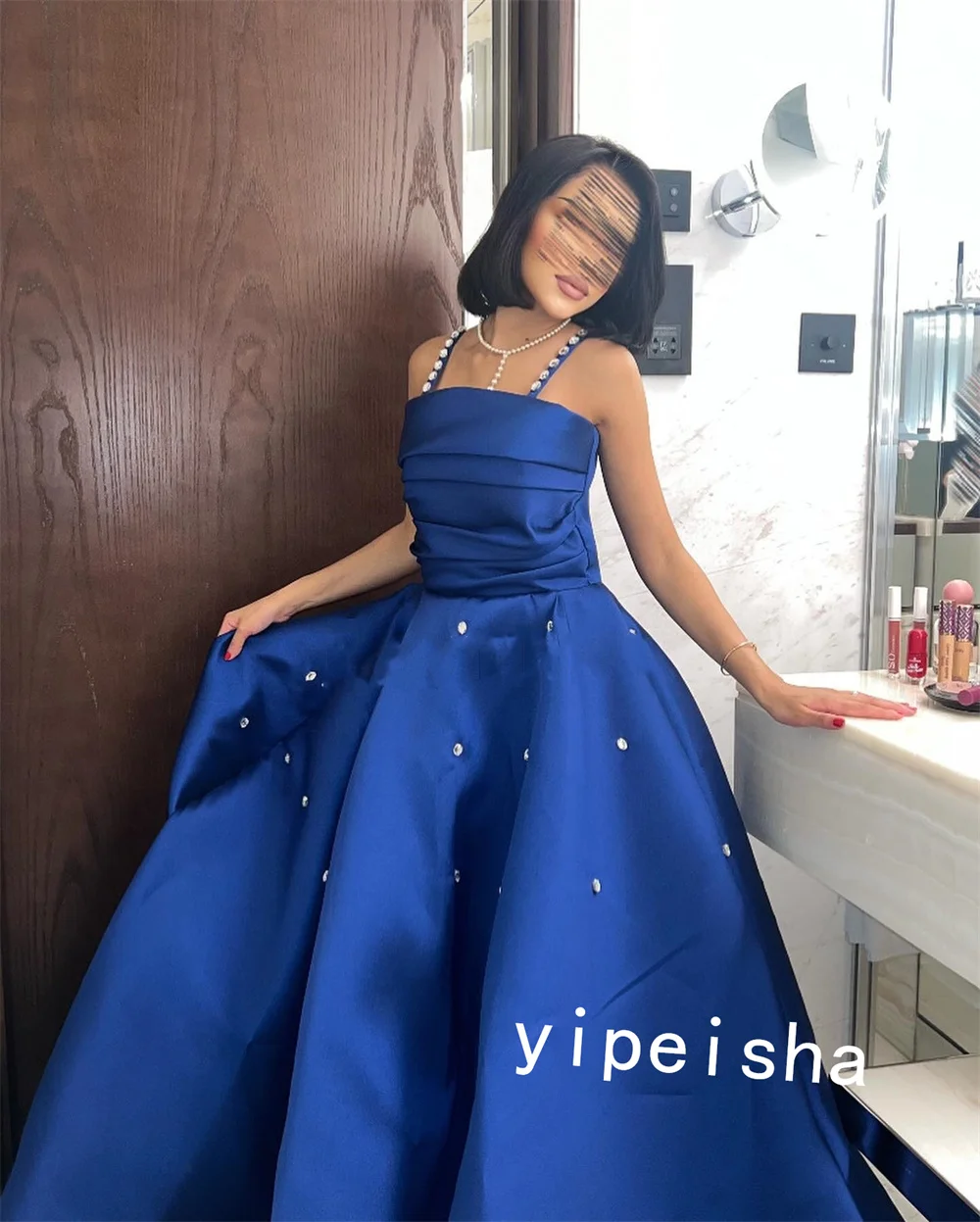 Customized S Beading Wedding Party Ball Gown Spaghetti Strap Bespoke Occasion  Floor Length Saudi Arabia