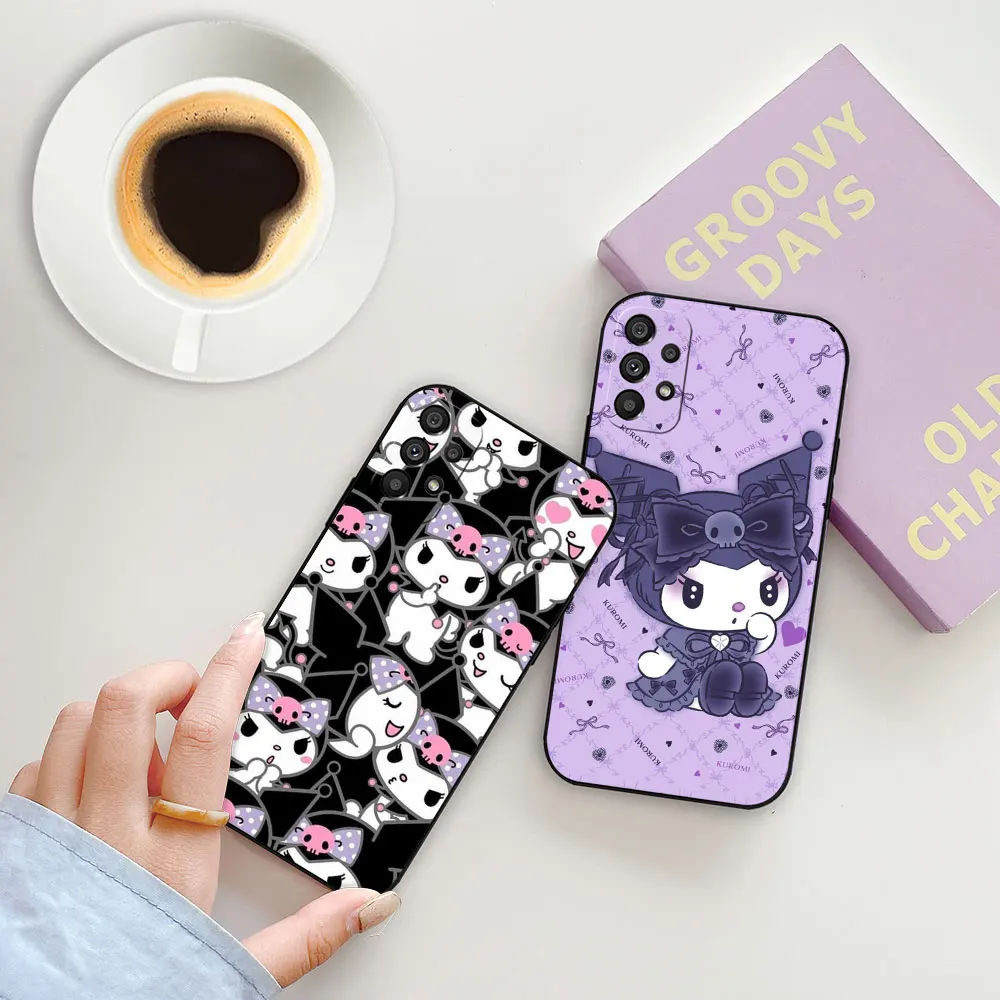 Cartoon Cute Kuromi Phone Case For Samsung Galaxy A73 A72 A71 A55 A54 A53 A52 A51 A90 A80 A70 A42 A35 A34 A33 A32 A31 5G Cover