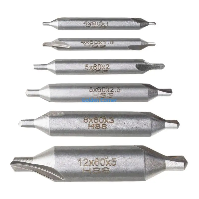 

E15D Professional HSS Drill Bits For Centering And Chamfering 6 Sizes From 1mm To 5mm