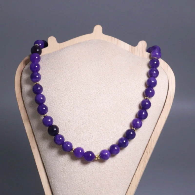 Fashion jewelry bead necklace collarbone chain natural gemstone crystal color separation precision weaving couple accessories