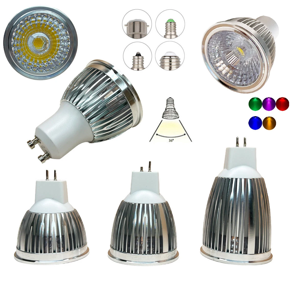 

6W 9W LED Cob Spot Light 12V 24V B22 Bulb E27 Bulbs Bedroom 110V 220V Home E14 Mr16 Decorative Dimmable Gu5.3 Gu10 E12 4000K