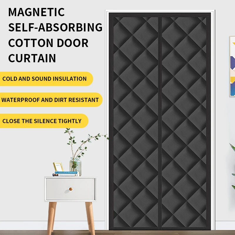 Winter Windproof Door Curtain for Doorways Thermal Insulation Thick Self Absorbing Anti Cold Air Cotton Front Curtain Bedroom