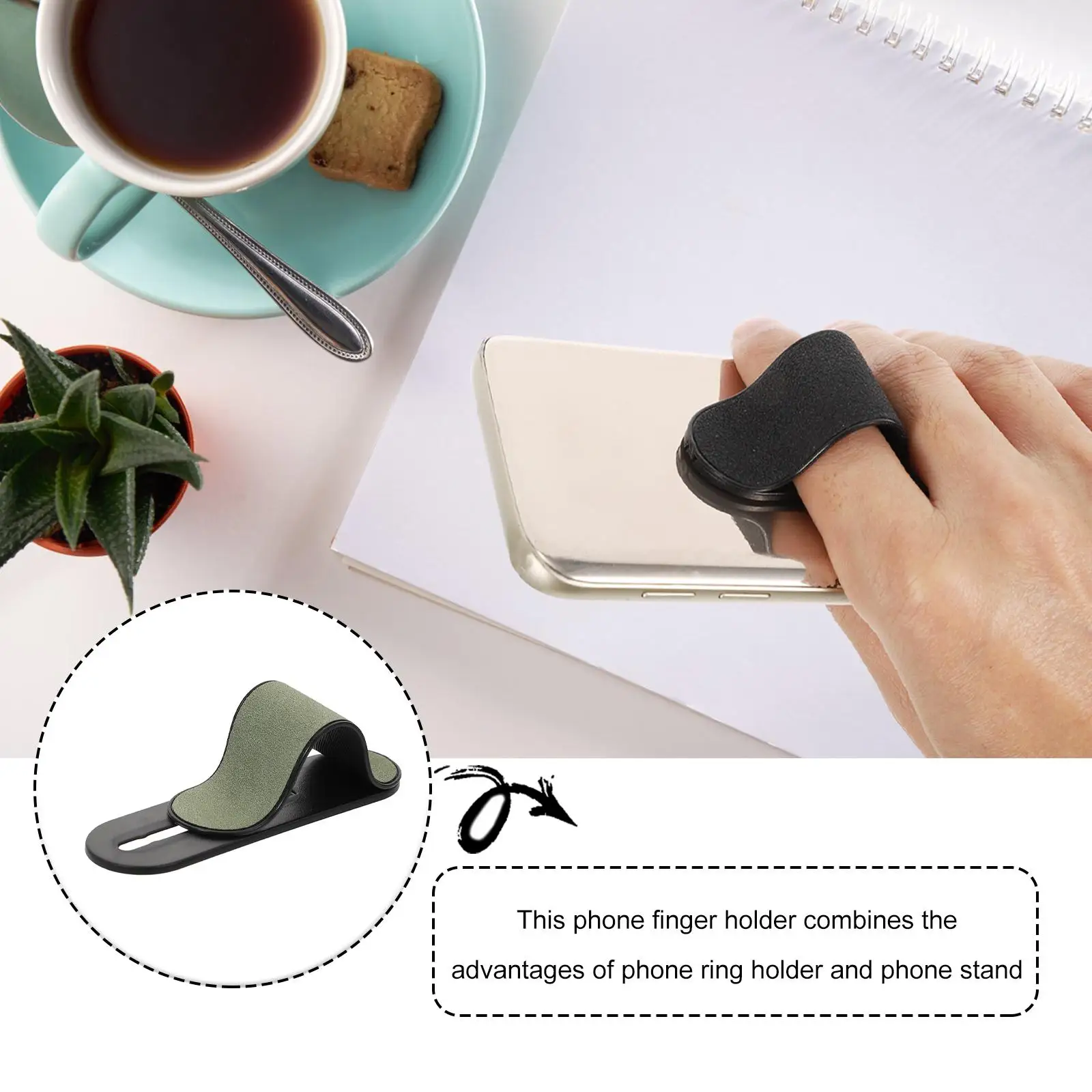 Mobile Holder Anti Fall Protector Finger Adhesive Kickstand Lanyard ABS Material Strong Self Adhesive