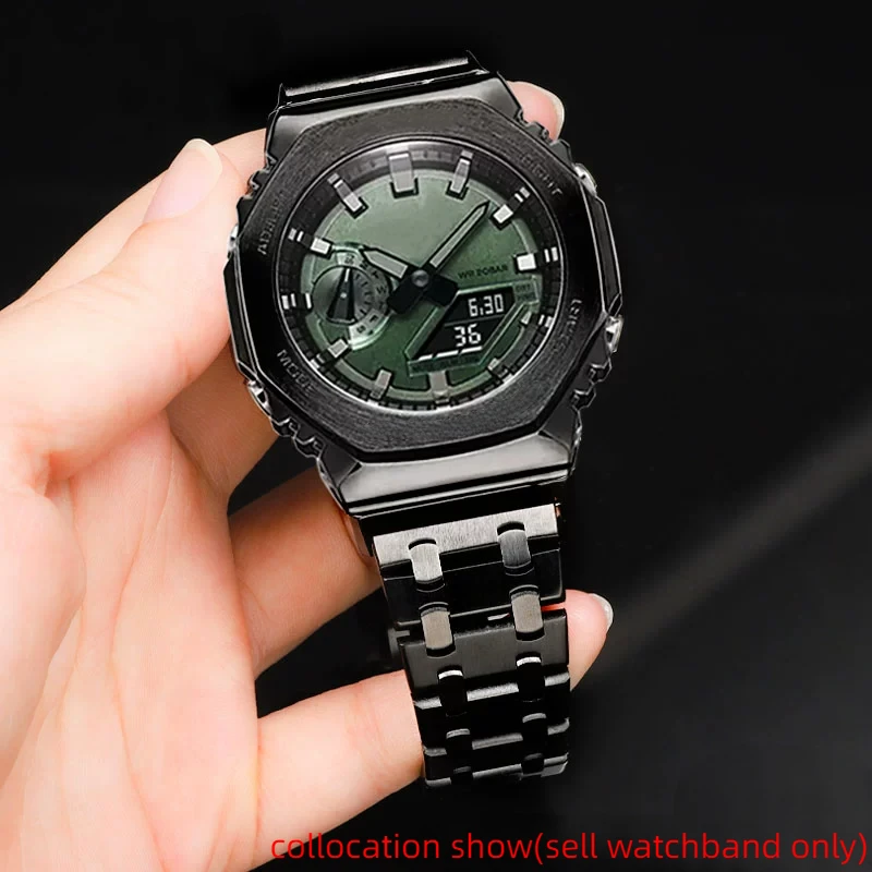 카시오 G-쇼크 팜 오크 시계 밴드 금속 수정 GM2100 GA2100 Ga2110 팔찌 스테인레스 스틸 시계 스트랩 남성 액세서리