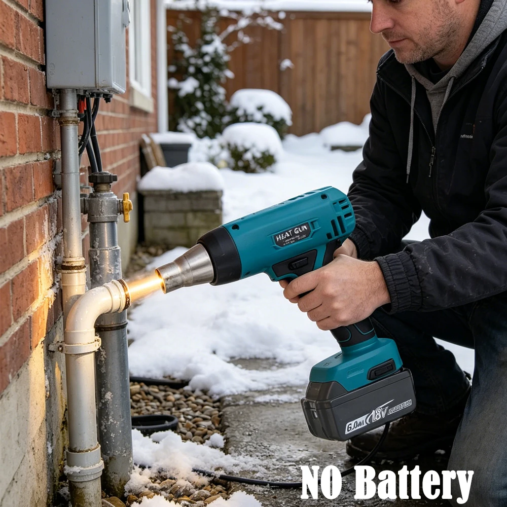360W Cordless For DeWalt/Milwaukee /Bosch/Makita 18V Li-ion Battery Hot Heat Gun Handheld Hot Air Gun Industrial Home DIY