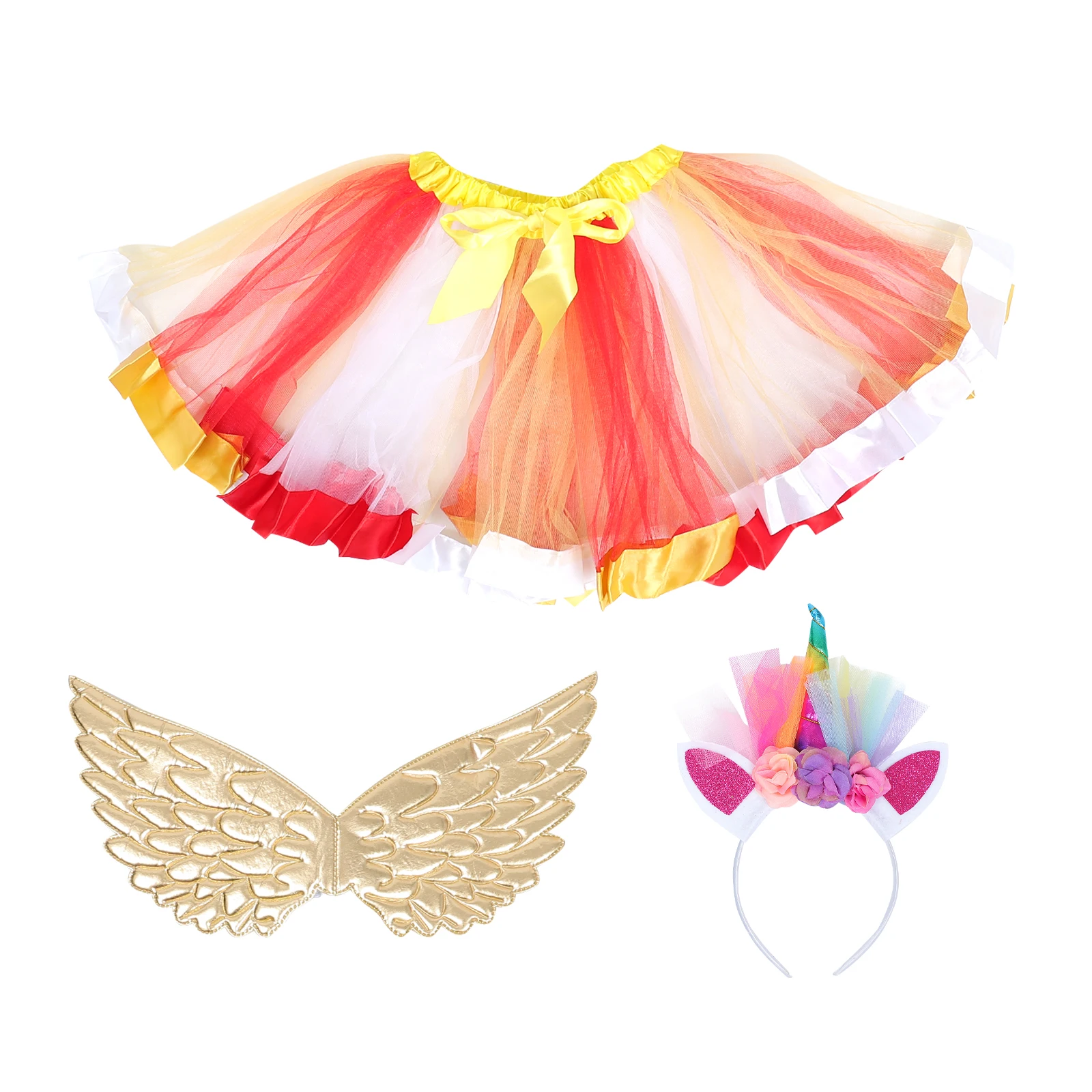 

1 set Unicorn Headband Costume Kids Child Holiday Performance Polyester Girl Party Photo Props Cosplay Accessory Stage Dress