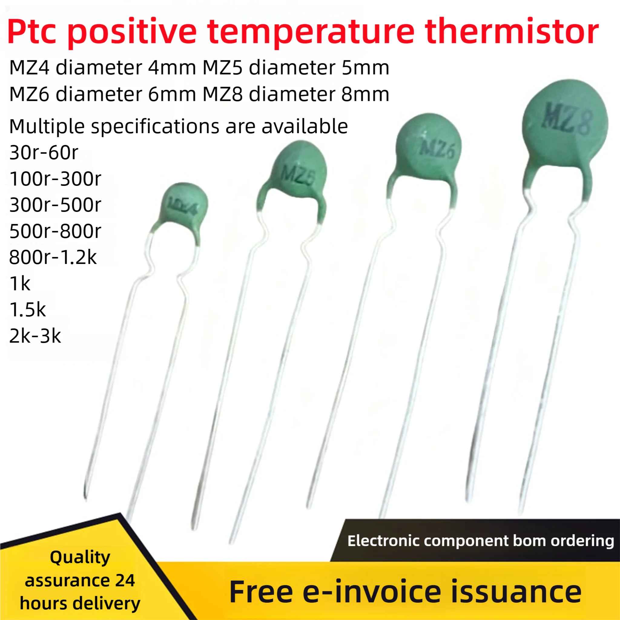 PTC Positive Temperature Thermistor MZ4 5 6 8 Diameter 4 5 6 8MM 30R 6 1 3 5 800R123K