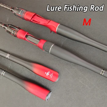 Wędka spinningowa/castingowa ROLLFISH Fuji Guides z włókna węglowego do połowu w wodach słodkich i słonych, na przynęty, do połowu okoni, szybka akcja.