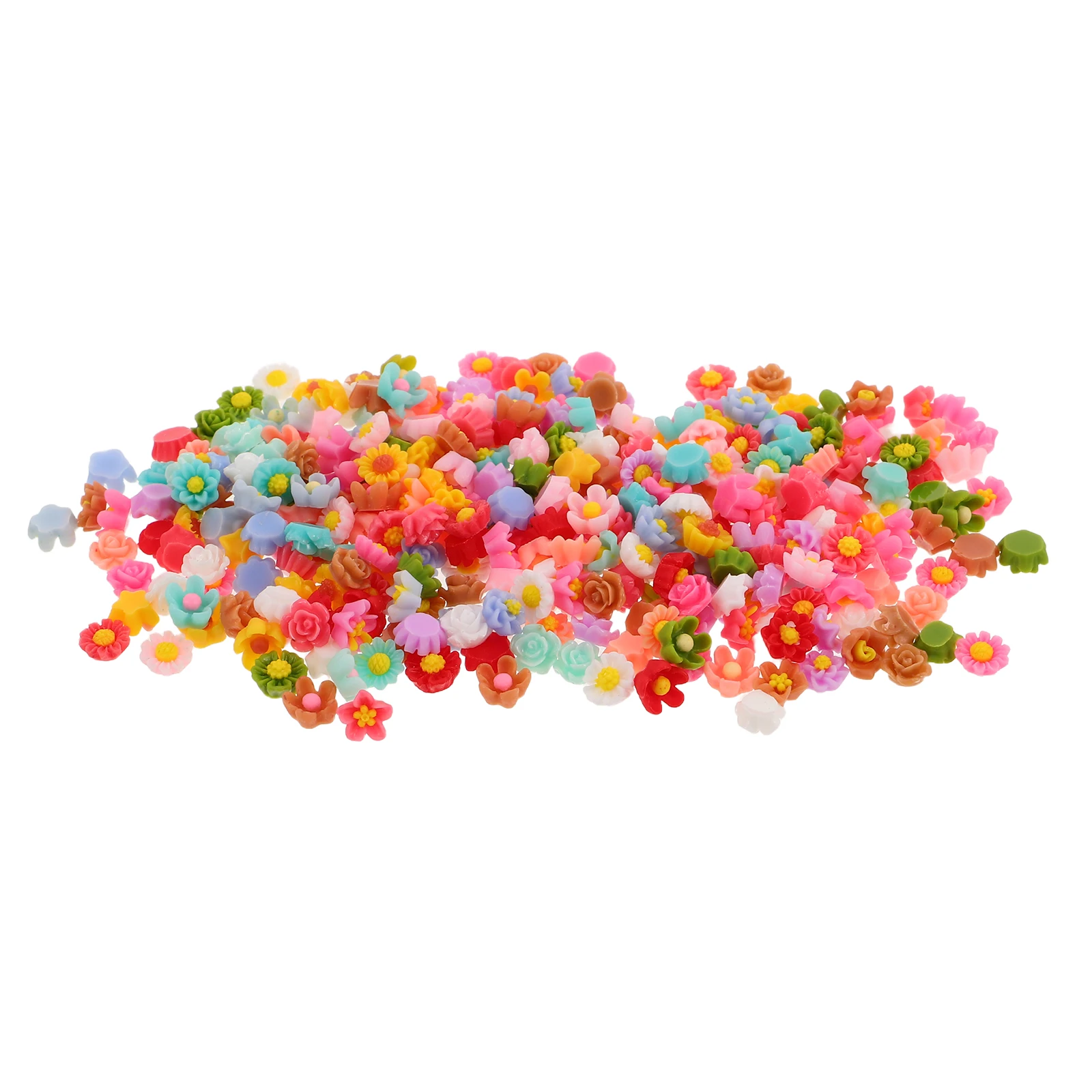 

300pcs Mini Resin Flower Charms 6mm Flatback Crafts for Phone Case Nail Decoration Accessories DIY Projects