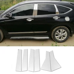 6Pcs Exterior Stainless Steel Car Door Window Column BC Pillar Post Cover Trim For Honda CRV CR-V 2012 2013 2014 2015 2016 G4