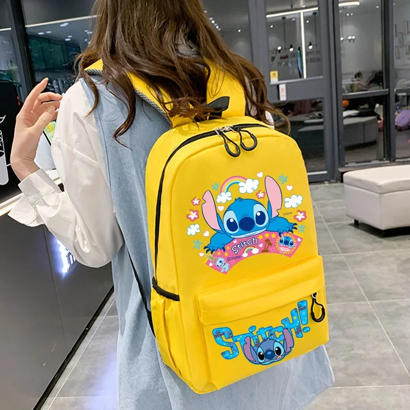 Lilo & Stitch Schoolbags Disney Backpack Cartoon Character Print Large Capacity Watertight Bags for Women Both Sexes General Bag