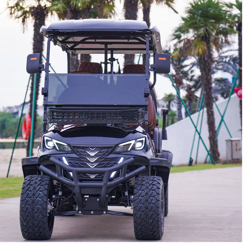 2024 עגלת גולף חשמלית זולה עגלת גולף 4 מושב סוללה 48v 72v עגלת מועדון הגולף