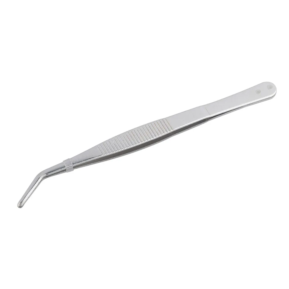 Juego de pinzas rectas de acero inoxidable con punta dentada para jardinería, herramienta de reparación electrónica, 14cm, 16cm, 18cm