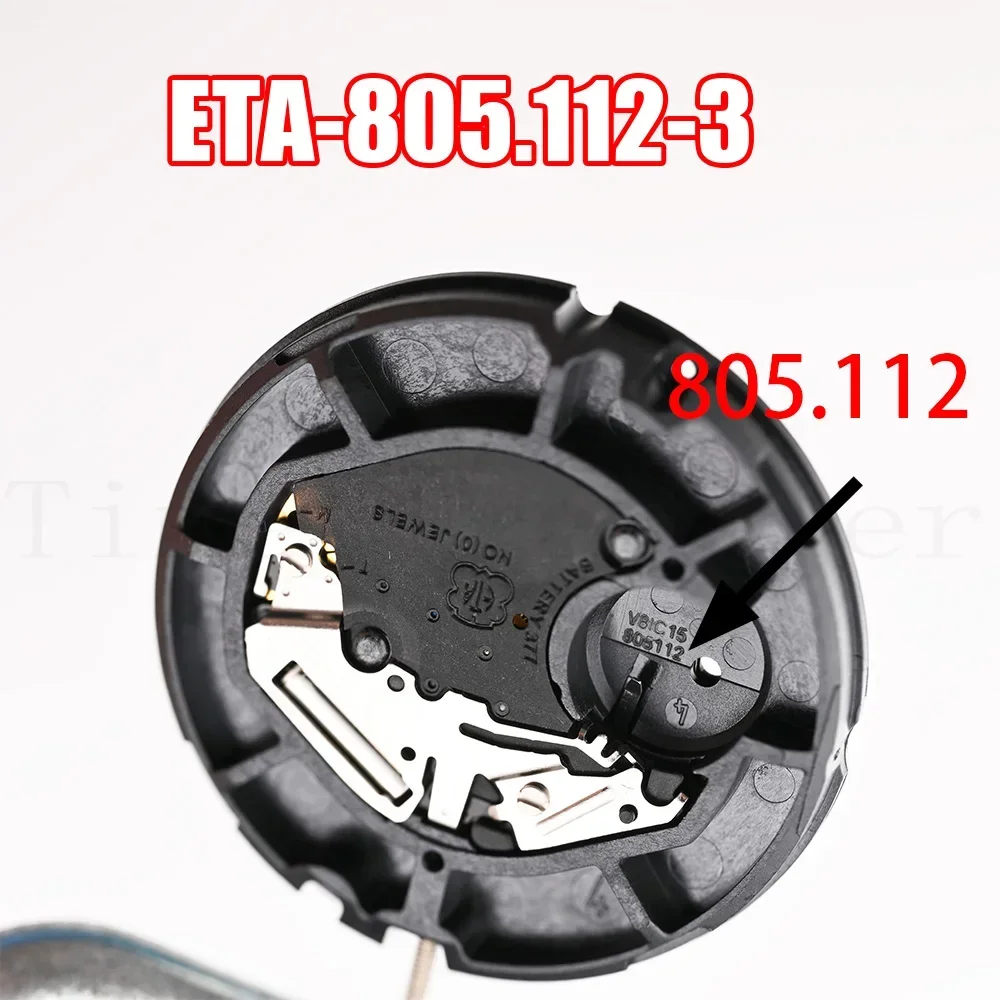 805.112 Movement ETA 805.112-3 Quartz Movement Date At 3:00 3 Hands Overall Height 4.9mm