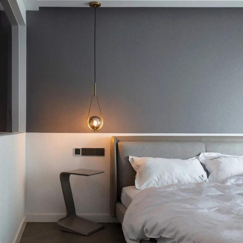 Imagem -05 - Modern Glass Ball Pendant Lighting para Bedroom Bedside Banheiro Hanging Lights Teto Decoração Design Entrance Restaurant