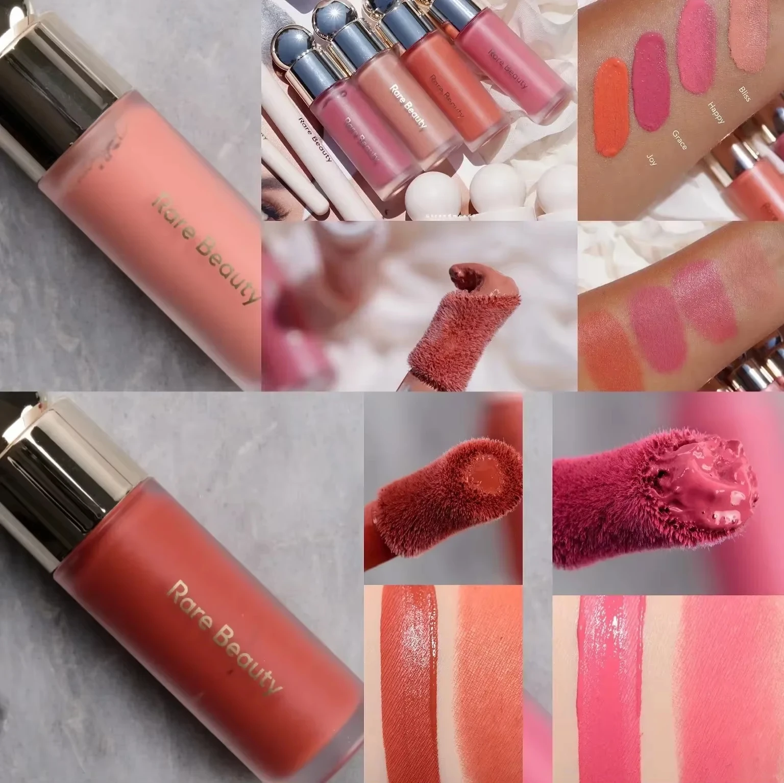 Rare Beauty Lip Gloss Liquid Blush Highly Pigmented Dewy Glow Natural Looking Waterproof Sweatproof Blusher Daily Use Makeup view 5