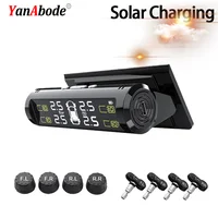 TPMS 4 Sensor inalámbrico Solar/USB modo de carga Dual Monitor de presión de neumáticos con pantalla a Color alarma de seguridad para coche en tiempo Real