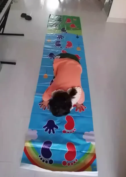 어린이 점프 카펫 손과 발 조정 운동 아기 점프 격자 유치원 팀 게임 패드 유아 스포츠 장난감