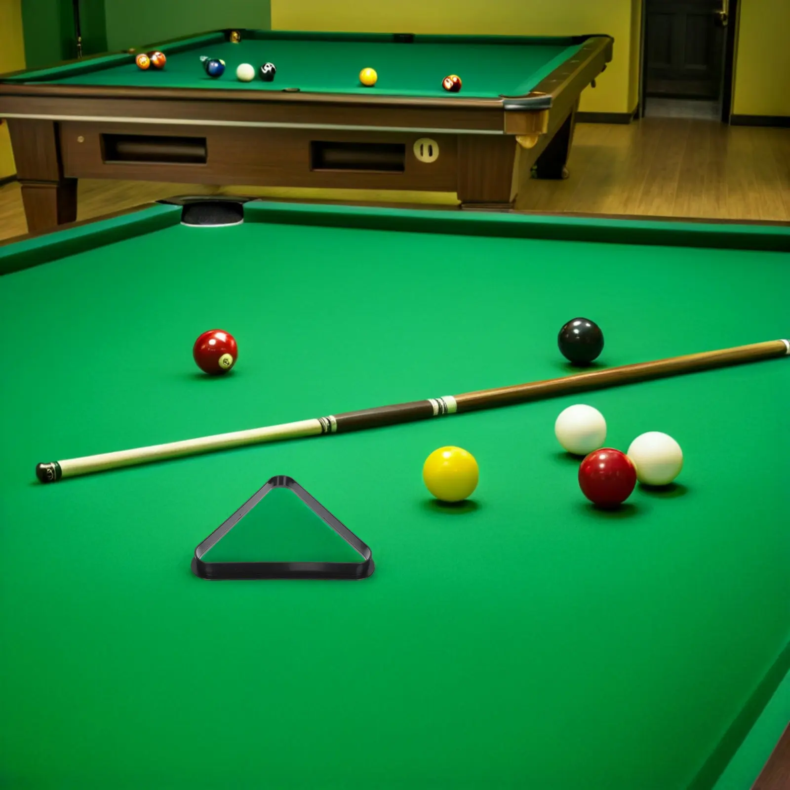 

Pool Rack Mini Billiard Frame Miniature Triangle Billiards Black Collector for Table Ball