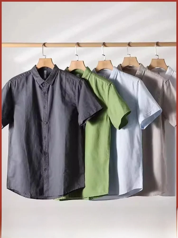 

Linen Cotton Blend Summer New Loose Fit Casual ort Sve Men's irt Breathable Comfortable Youth Faion