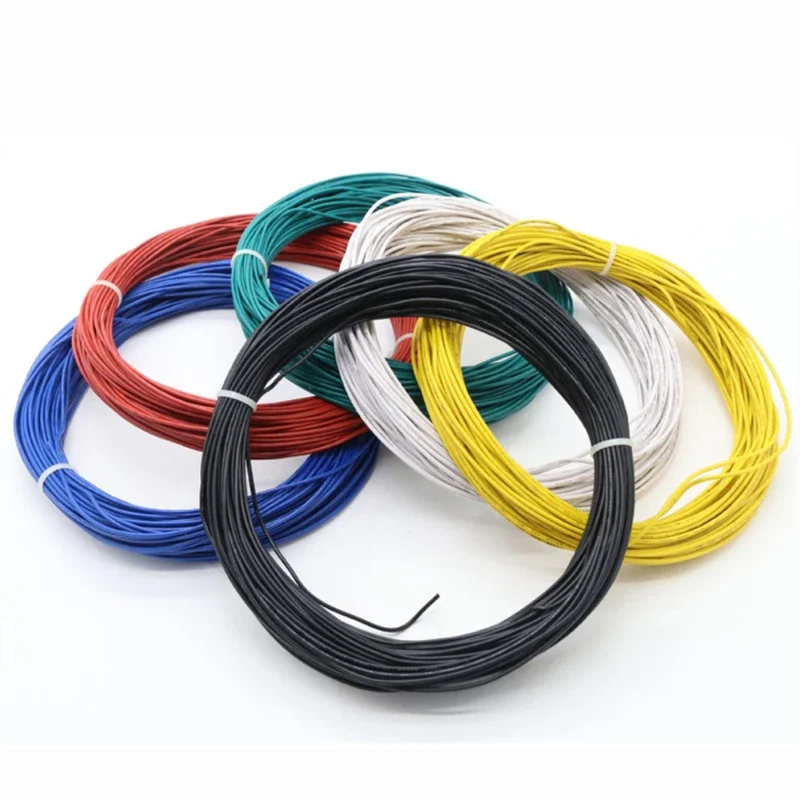 Fil de cuivre étamé en PVC, fil électronique corde 1569, fil de connexion multibrin à noyau unique, 16 AWG, 18 AWG, 20 AWG, 22 AWG, 24 AWG, 26 AWG, 28 AWG, 30AWG, 5 mètres