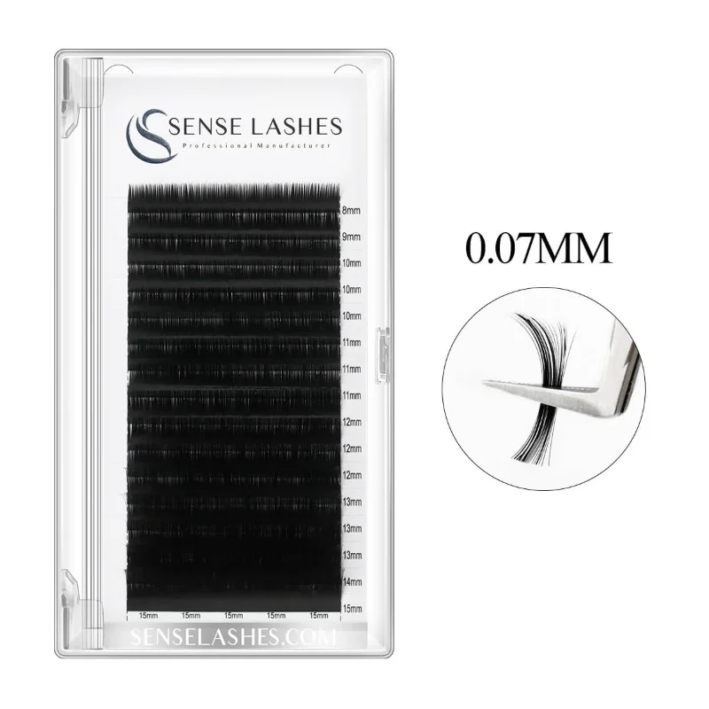 SENSE LASHES 16Rows 0.07mm Classic Individual Lashes C CC D DD Curl 8-25mm Premium Volume Eyelash Extensions Supplies for Makeup