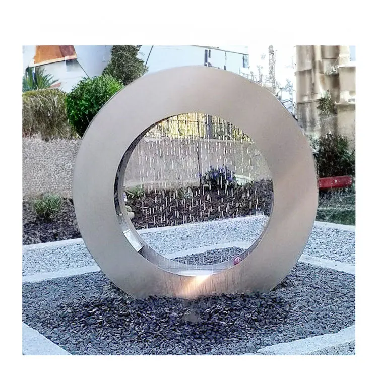 

Stainless Steel Round Water Table Outdoor Garden Water Feature Waterfall Fountain Pool