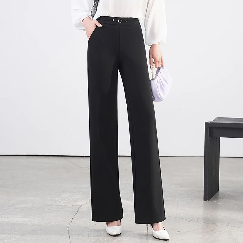 

Новые женские повседневные брюки Bla Suit прямого кроя с высокой талией, свободные, больших размеров, для женщин среднего возраста, весна 2025