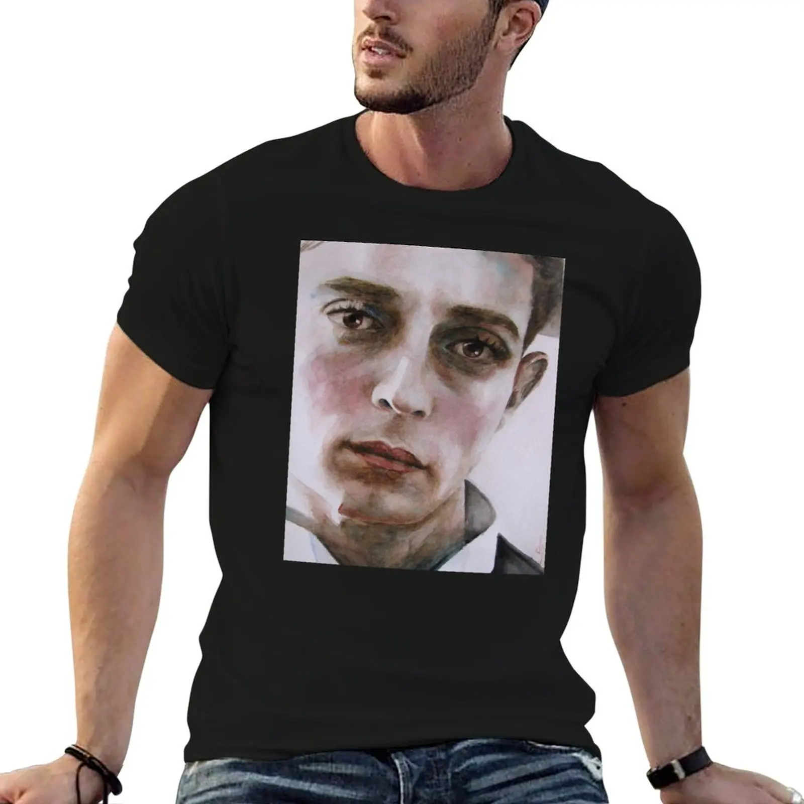 Buster Keaton Watercolor Daydreams T-Shirt Gym Wear Breathable Short Sleeve Tee