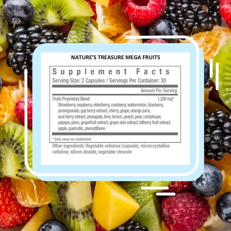 المكملات الغذائية - 60 كبسولة فواكه حمراء فائقة الغذاء - نباتية 100% مغذيات نباتية #5