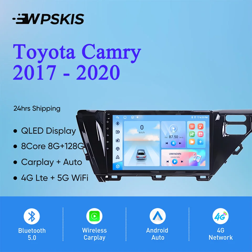 

8G+128G Android 14 For Toyota Camry 2017 - 2020 Car Radio Multimedia Video Audio Player Tape recorder GPS Navigation HU Carplay