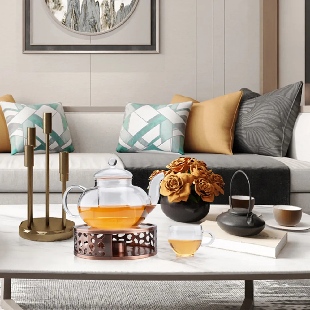 

1pc Stainless Steel Teapot Warmer Heating Base For Tea Pot Detachable Holder Milk Warmer Tea Heating Pot Home Office